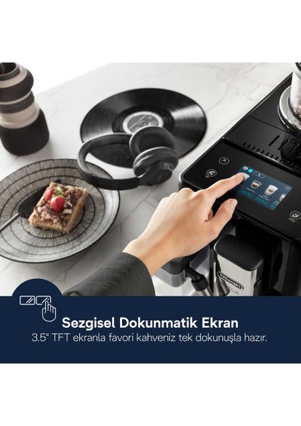 Rivelia Tam Otomatik Kahve Makinesi 16 Farklı Içecek - Bean Switch - 3.5"" Renkli Ekran - Siyah - 2kg Kahve EXAM440 fırsatları