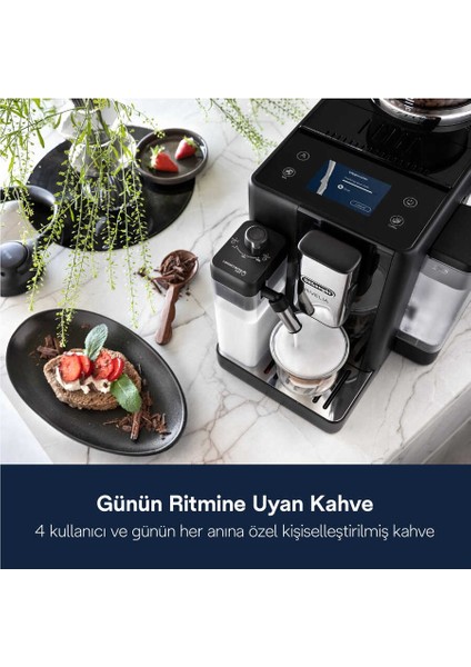 Rivelia Tam Otomatik Kahve Makinesi 16 Farklı Içecek - Bean Switch - 3.5"" Renkli Ekran - Siyah - 2kg Kahve EXAM440