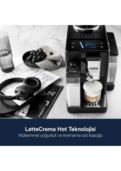 Rivelia Tam Otomatik Kahve Makinesi 16 Farklı Içecek - Bean Switch - 3.5"" Renkli Ekran - Siyah - 2kg Kahve EXAM440