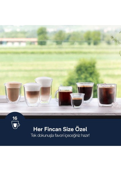 Rivelia Tam Otomatik Kahve Makinesi 16 Farklı Içecek - Bean Switch - 3.5"" Renkli Ekran - Siyah - 2kg Kahve EXAM440