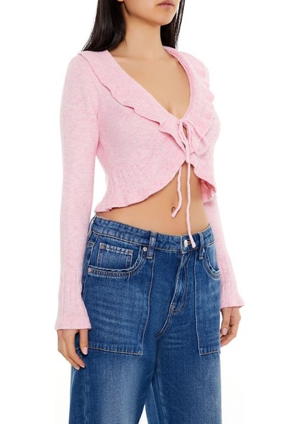 Fırfır Yaka Detaylı Hırka fırsatları