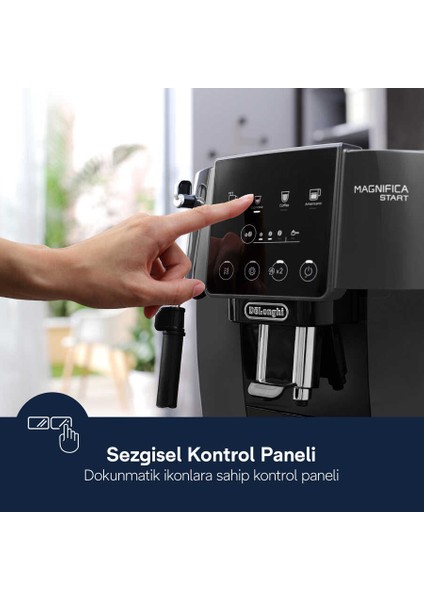 Magnifica Start Tam Otomatik Kahve Makinesi - Soft Touch Panel - Gri/siyah +2kg Kahve ECAM220.22.GB fırsatları