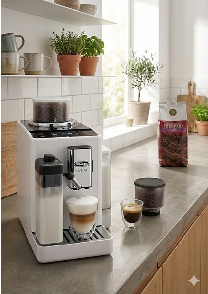 16 Farklı Lezzet Rivelia Bean Switch Tam Otomatik Kahve Makinesi - Beyaz Premium Tasarım - 19 Bar +2kg Kahve EXAM440