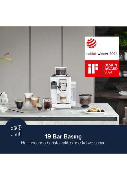 16 Farklı Lezzet Rivelia Bean Switch Tam Otomatik Kahve Makinesi - Beyaz Premium Tasarım - 19 Bar +2kg Kahve EXAM440 fiyatları