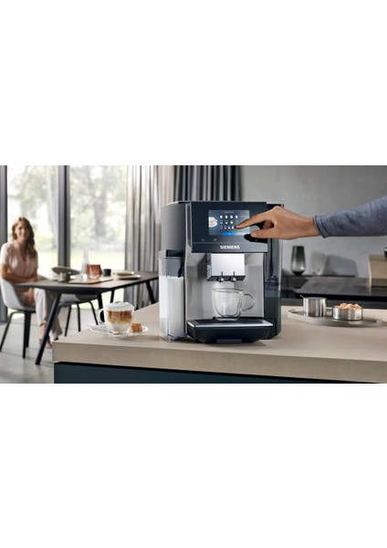 Wi-Fi Uzaktan Takip ve Kontrol EQ700 Integral Premium Tam Otomatik Kahve Makinesi - Iselect Ekran - Home Connect - Inox Paslanmaz Çelik +2kg Kahve TQ713R03