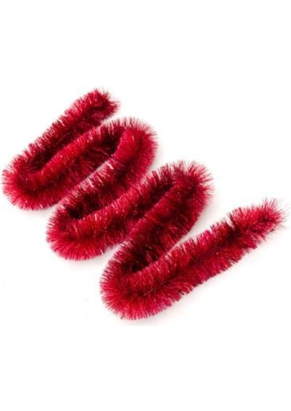 Yılbaşı Ağacı Süsleme 180 cm Kalın Sim Süsü Kırmızı Noel Süsleme Garland Yılbaşı Süsü 5cm