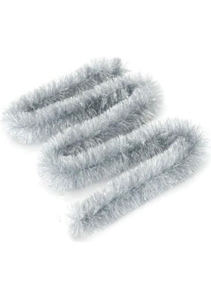 Yılbaşı Ağacı Süsleme 180 cm Kalın Sim Süsü Gümüş Noel Süsleme Garland Yılbaşı Süsü 5cm