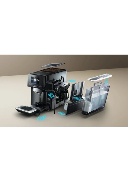 Telefondan Kontrol Özelikli EQ700 Classic Premium Tam Otomatik Kahve Makinesi -19 Bar- Iselect Ekran Siemens Coffeeworld - TP713R19 +2kg Kahve