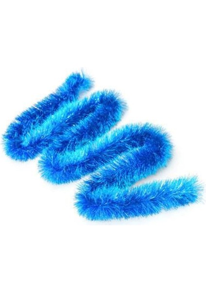 Yılbaşı Ağacı Süsleme 180 cm Kalın Sim Süsü Mavi Noel Süsleme Garland Yılbaşı Süsü 5cm