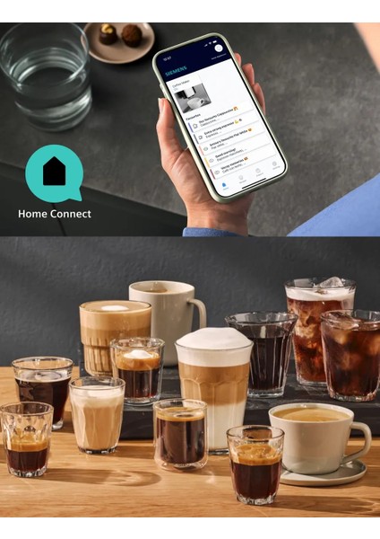 Wi-Fi Bağlantılı 10 Farklı Kullanıcı Tanımlı Premium EQ900 Tam Otomatik Kahve Makinesi - Home Connect - Baristamode - Paslanmaz Çelik +2kg Kahve TQ905R03 indirimleri