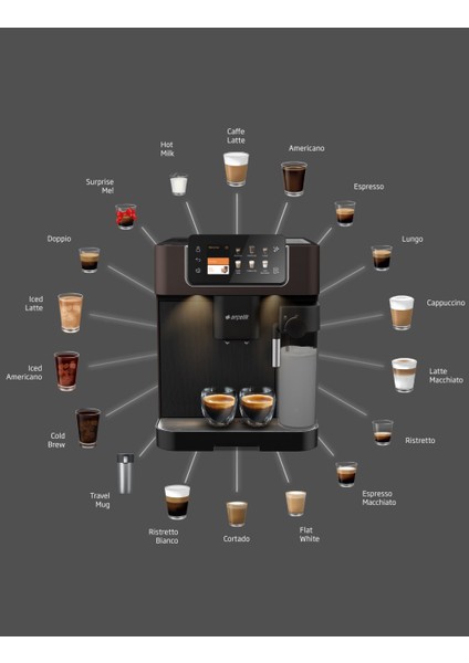 Imperium Barista 18 Farklı Kahve Seçeneği Tam Otomatik Espresso Makinesi - Dokunmatik Ekran - 19 Bar +2kg Kahve Em 9495 fiyatları