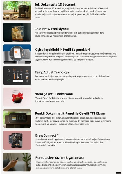 Imperium Barista 18 Farklı Kahve Seçeneği Tam Otomatik Espresso Makinesi - Dokunmatik Ekran - 19 Bar +2kg Kahve Em 9495