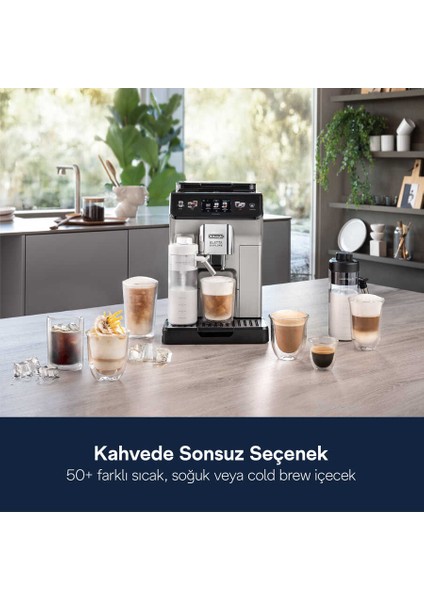 50’den Fazla Sıcak, Soğuk Kahve Eletta Explore Tam Otomatik Kahve Makinesi - Cold Brew - To Go Özelliği - Gümüş - 2kg Kahve ECAM450 modelleri