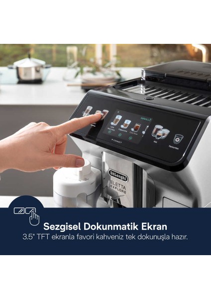 50’den Fazla Sıcak, Soğuk Kahve Eletta Explore Tam Otomatik Kahve Makinesi - Cold Brew - To Go Özelliği - Gümüş - 2kg Kahve ECAM450 indirimleri