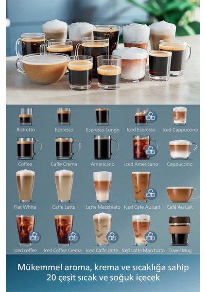 5500 Serisi Lattego Tam Otomatik Espresso Makinesi - Gri - 20 Soğuk-Sıcak Içecek - Silentbrew +2kg Kahve EP5544 fiyatları