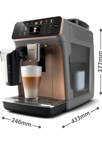 5500 Serisi Lattego Tam Otomatik Espresso Makinesi - Gri - 20 Soğuk-Sıcak Içecek - Silentbrew +2kg Kahve EP5544