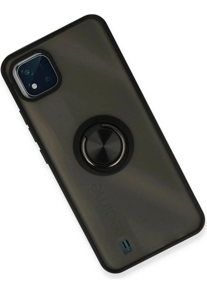Realme C11 2021 Kılıf Montreal Yüzüklü Silikon Kapak - Siyah fiyatları