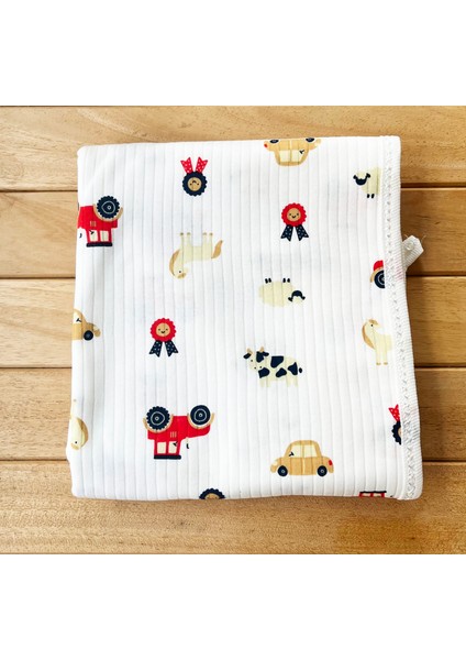 Naturel Çiftlik Pamuklu 80×90 cm Çift Kat Penye Bebek Battaniye