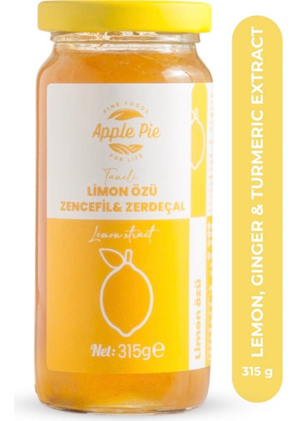 Limon Özü Zencefil & Zerdeçal 315 gr – Şekersiz, %100 Doğal, Pestisit Analizli | Apple Pie Foods