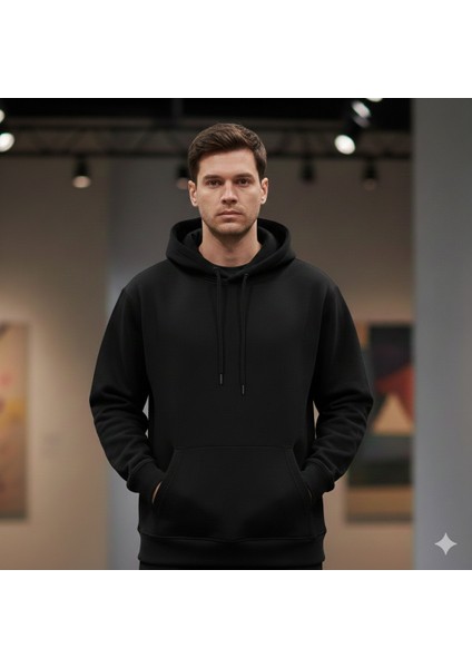 Kadın Organik Pamuklu Içi Polarlı Yumuşacık Relaxed Kanguru Cepli Kapüşonlu Sweatshirt fiyatları