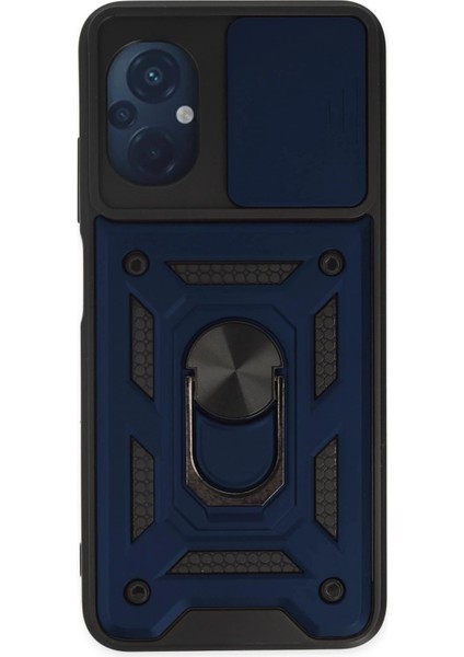 Xiaomi Poco M5 Kılıf Pars Lens Yüzüklü Silikon - Lacivert