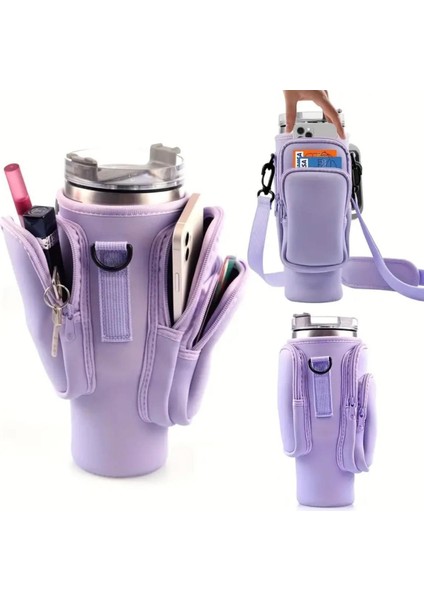 Geniş ve 3 Cepli Çok Amaçlı Koruma Çanta Kılıfı Termos Omuz Çantası Quencher