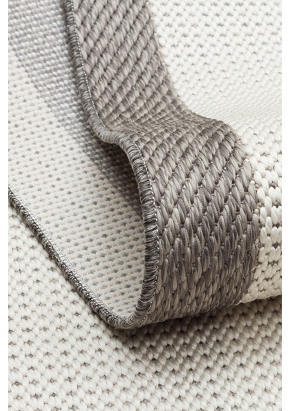 Samos 04 Grey Kaymaz Tabanlı Makine De Yıkanabilir, Silinebilir Mutfak Halısı Sisal Kilim