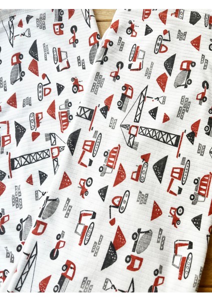 Naturel Inşaat Araçları Pamuklu 80X90 cm Çift Kat Penye Bebek Battaniye indirimleri