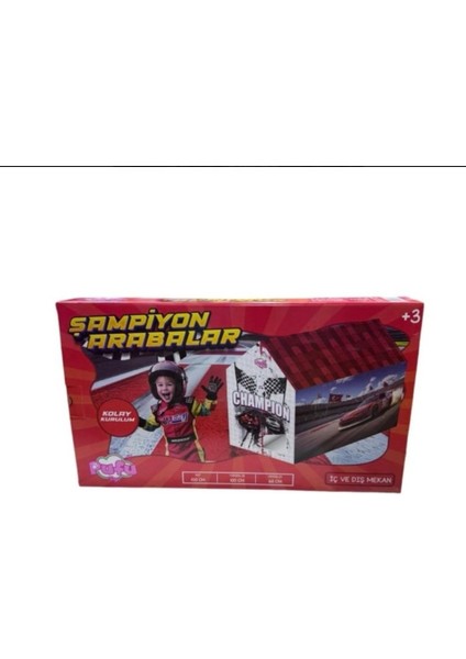 Ilk Oyun Evim Xxl Boy Dayanıklı Karton Şampiyon Arabalar Aktivite Evi