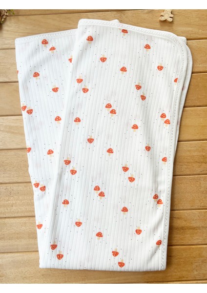 Naturel Mantar Desenli Pamuklu 80×90 cm Çift Kat Penye Bebek Battaniye fırsatları