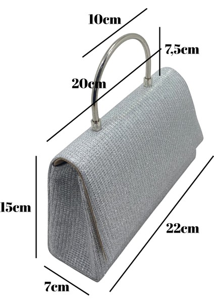 Simli Parlak Abiye Çanta (Simli Görünüm)(Beyaz - Altın - Açık Gümüş - Koyu Gümüş) modelleri