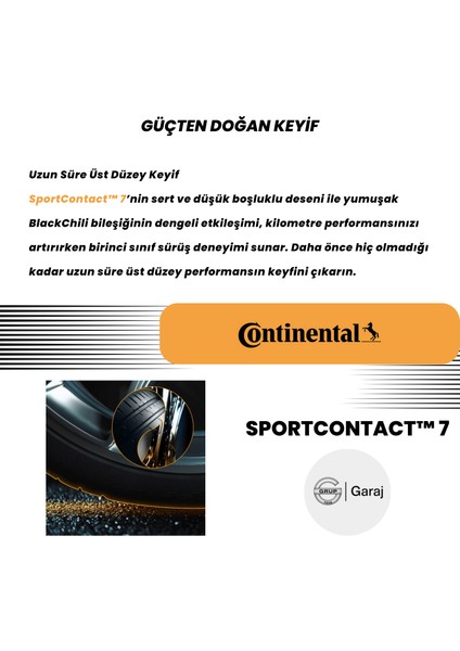 245/40ZR19 98Y Xl Fr Continental Sportcontact7 - 2024 Yaz Grupgaraj Güvencesıyle