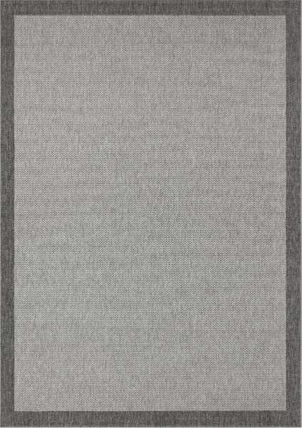 Samos 05 Antrasit Black Kaymaz Tabanlı Makine De Yıkanabilir, Silinebilir Mutfak Halısı Sisal Kilim