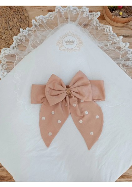 Yenidoğan Papatya Desenli Trilüks Unisex Kundak Bebek Battaniyesi Kahverengi modelleri