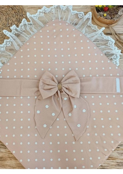 Yenidoğan Papatya Desenli Trilüks Unisex Kundak Bebek Battaniyesi Kahverengi indirimleri