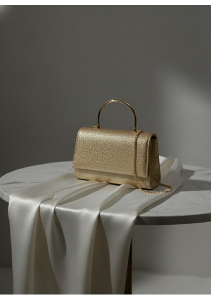 Simli Parlak Abiye Çanta (Simli Görünüm)(Beyaz - Altın - Açık Gümüş - Koyu Gümüş)