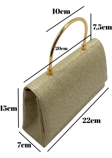 Simli Parlak Abiye Çanta (Simli Görünüm)(Beyaz - Altın - Açık Gümüş - Koyu Gümüş) fırsatları