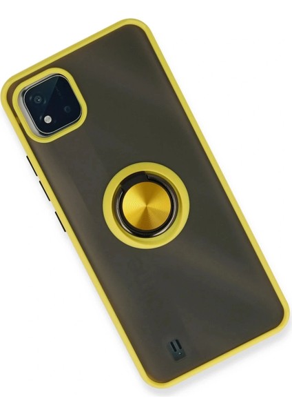 Realme C11 2021 Kılıf Montreal Yüzüklü Silikon Kapak - Sarı fiyatları