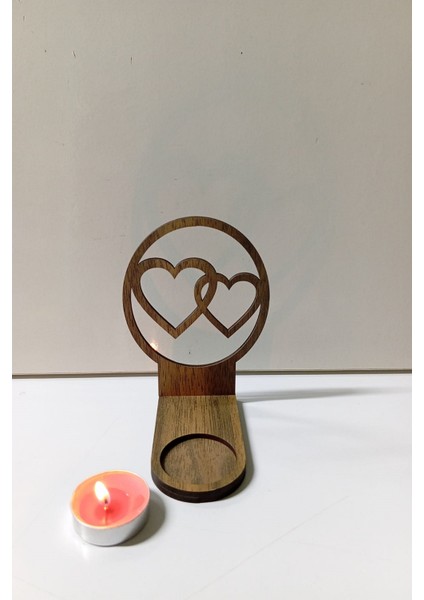 Kalp Figür Kahverengi Ahşap Mdf Kesim Gölge Mumluk Projeksiyon Biblo – Mum Hediyeli Ikall2 fiyatları