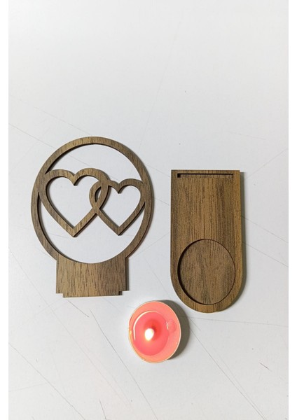 Kalp Figür Kahverengi Ahşap Mdf Kesim Gölge Mumluk Projeksiyon Biblo – Mum Hediyeli Ikall2 fırsatları