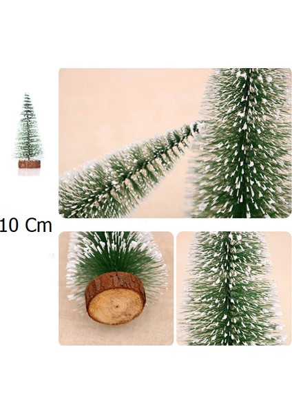 Yılbaşı Ağacı - Masa Ağacı Kütüklü 10 cm