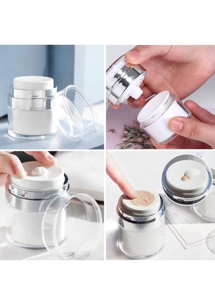 50 ml Doldurulabilir Pompalı Vakumlu Krem Fondoten Sıvı Kozmetik Şişesi Akrilik