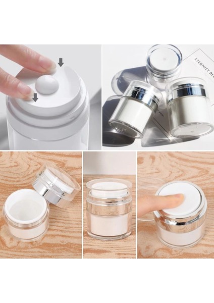 50 ml Doldurulabilir Pompalı Vakumlu Krem Fondoten Sıvı Kozmetik Şişesi Akrilik fırsatları