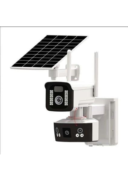 O-Kam Pro 3815 Çift Lensli Solar Güvenlik Kamerası - 4g Sim Kart Desteği, 3 Ekran, 6mp, Tam Kapsama