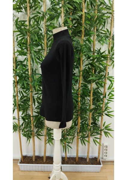 Kadın Uzun Kollu Balıkçı Yaka Şardonlu Kaşkorse Bluz