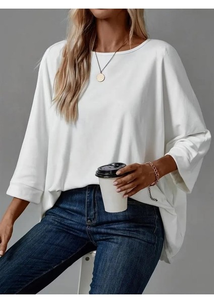 Miracotton Kadın Truvakar Kollu Bisiklet Yaka Viskon Bluz