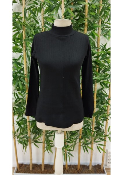 Kadın Uzun Kollu Balıkçı Yaka Şardonlu Kaşkorse Bluz