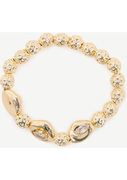 Cam Taş Detaylı Top Formlu Bileklik