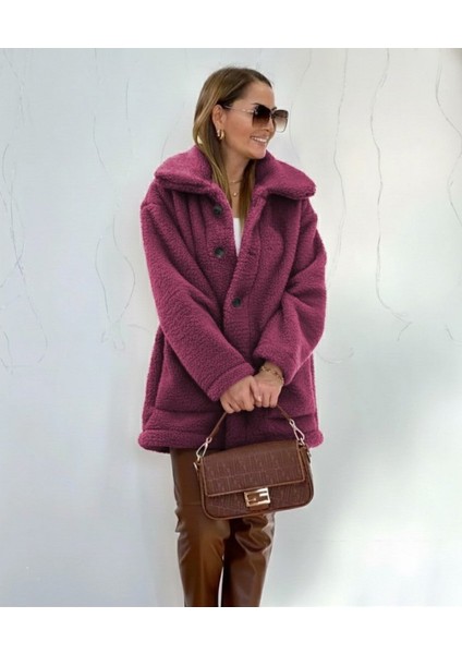 Kadın Uzun Kollu Yakalı Önden Düğmeli Welsoft Kaban modelleri