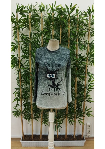 Kadın Uzun Kollu Bisiklet Yakalı Desenli Süprem Bluz fırsatları